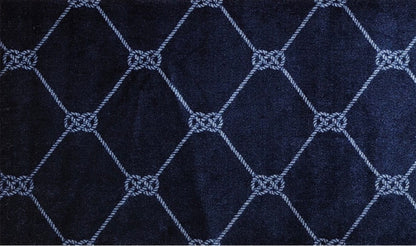 2' x 3' Navy Nautical Knots Washable Floor Mat