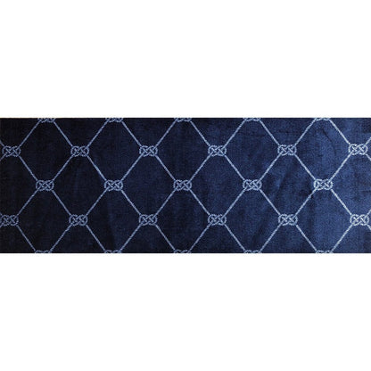 2' x 6' Navy Nautical Knots Washable Runner Rug