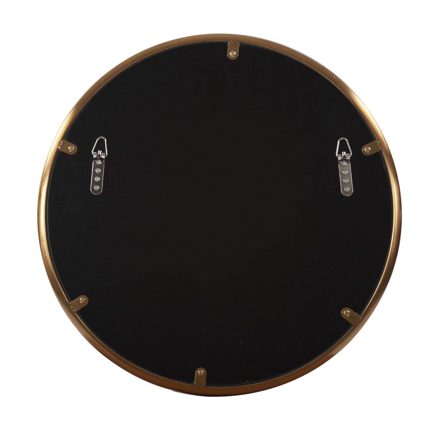 20" Antiqued Brushed Brass Round Wall Mirror