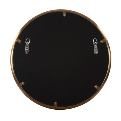 20" Antiqued Brushed Brass Round Wall Mirror