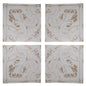 Set of 4 Whitewashed Arabesque Carved Wall Art
