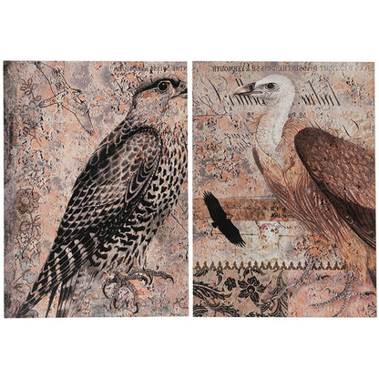Set of 2 Antique Post Card Birds Wall Art