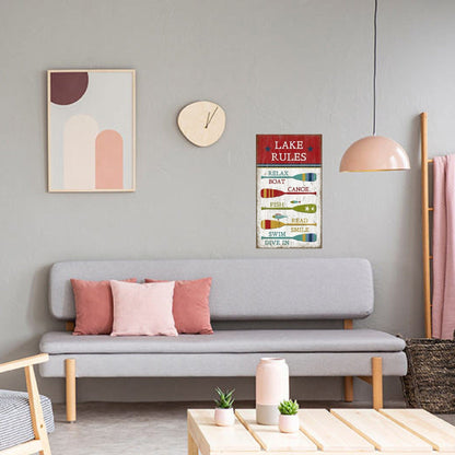 Vintage Boat Oars Lake Rules XL Wall Art