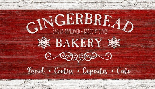 Rustic Vintage Gingerbread Red and White Wall Art