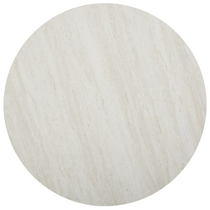 33" Silver Manufactured Wood And Metal Round Coffee Table