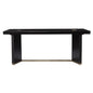 48" Black Solid Manufactured Wood And Metal Rectangular Coffee Table