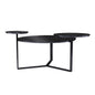 43" Black Solid Manufactured Wood And Metal Free Form Coffee Table