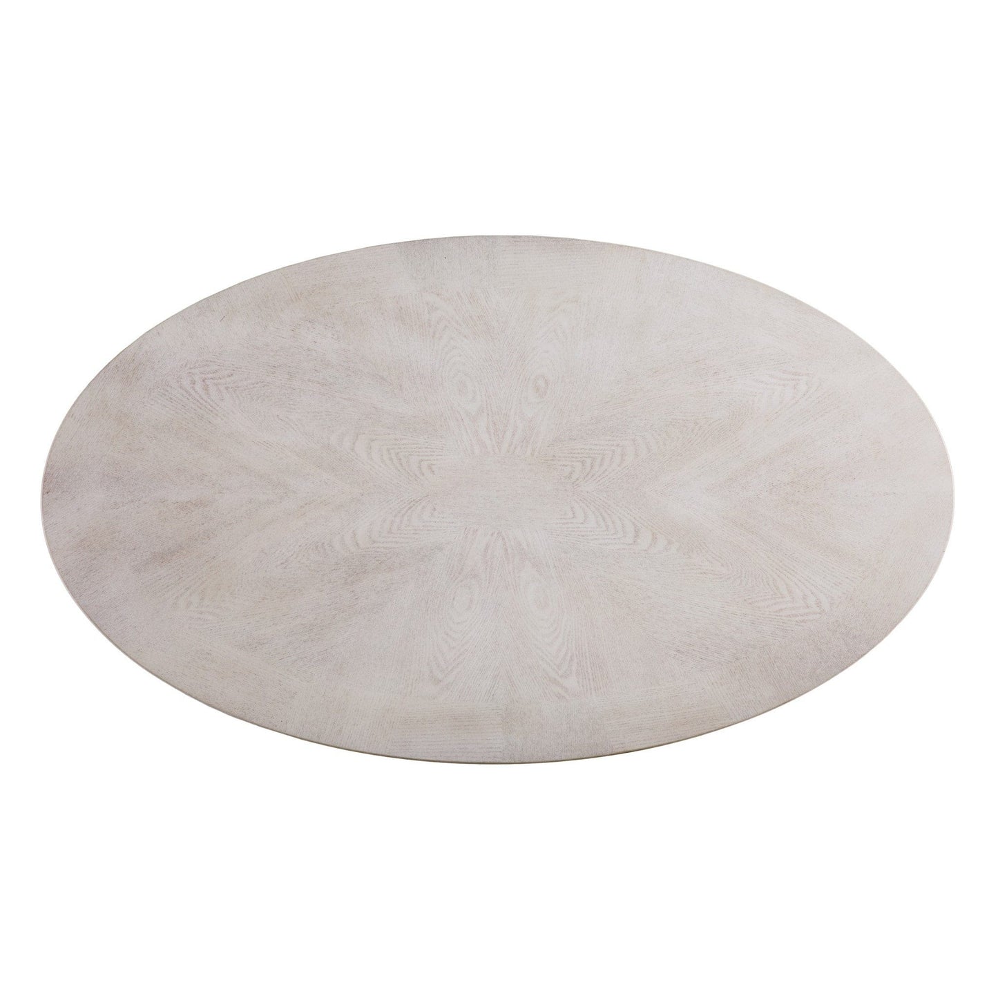 44" White Manufactured Wood And Metal Oval Coffee Table