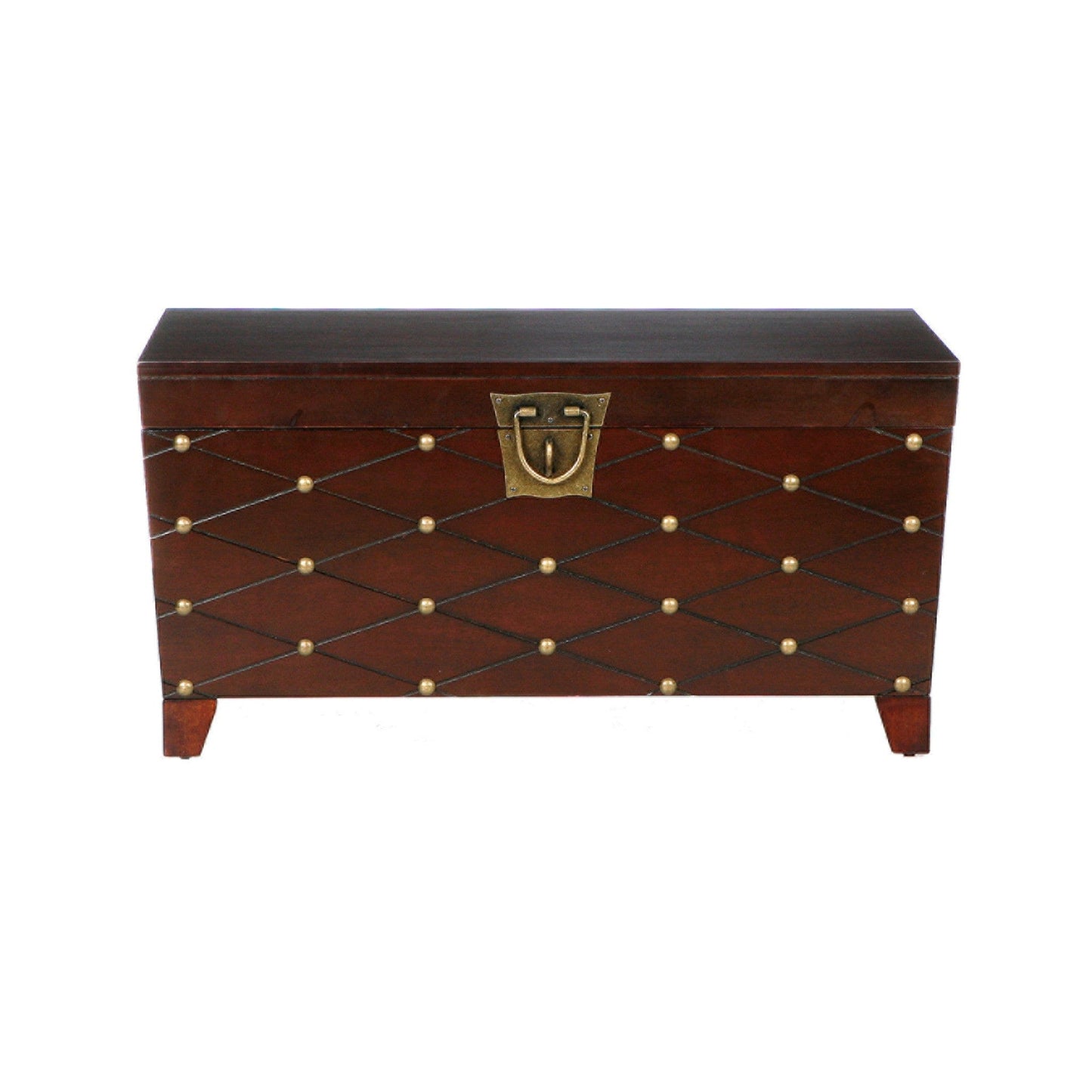 39" Brown Manufactured Wood And Metal Rectangular Coffee Table