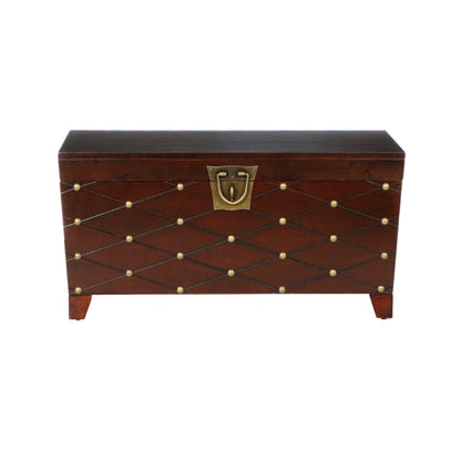 39" Brown Manufactured Wood And Metal Rectangular Coffee Table