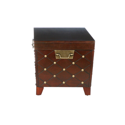 39" Brown Manufactured Wood And Metal Rectangular Coffee Table