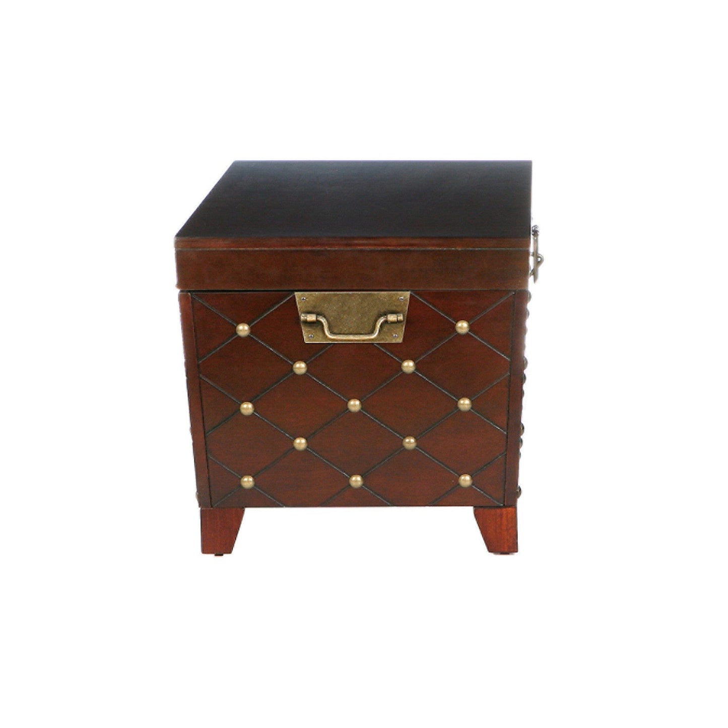 39" Brown Manufactured Wood And Metal Rectangular Coffee Table