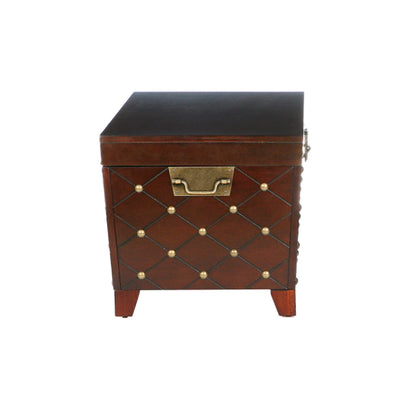 39" Brown Manufactured Wood And Metal Rectangular Coffee Table