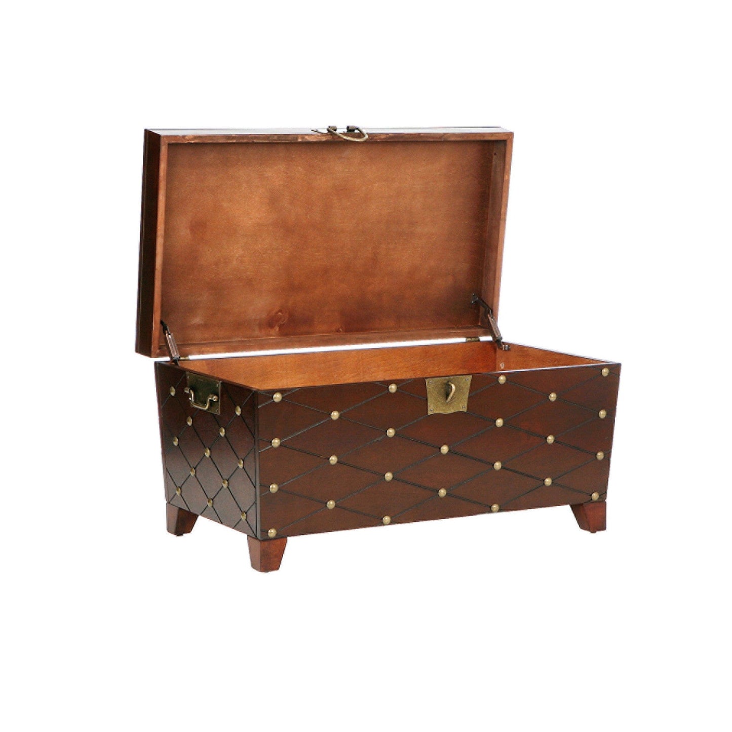 39" Brown Manufactured Wood And Metal Rectangular Coffee Table