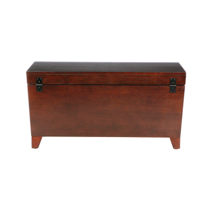 39" Brown Manufactured Wood And Metal Rectangular Coffee Table