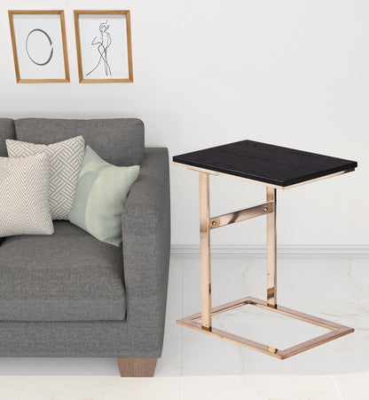 24" Gold And Black Contemporary Rectangular End Table