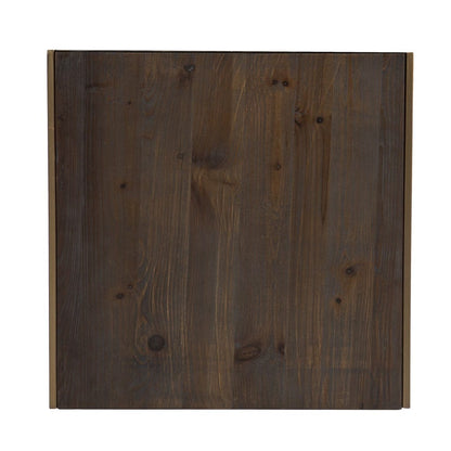 Set Of Two 19" Gray Solid Wood and Gold Chunky Nested End Tables