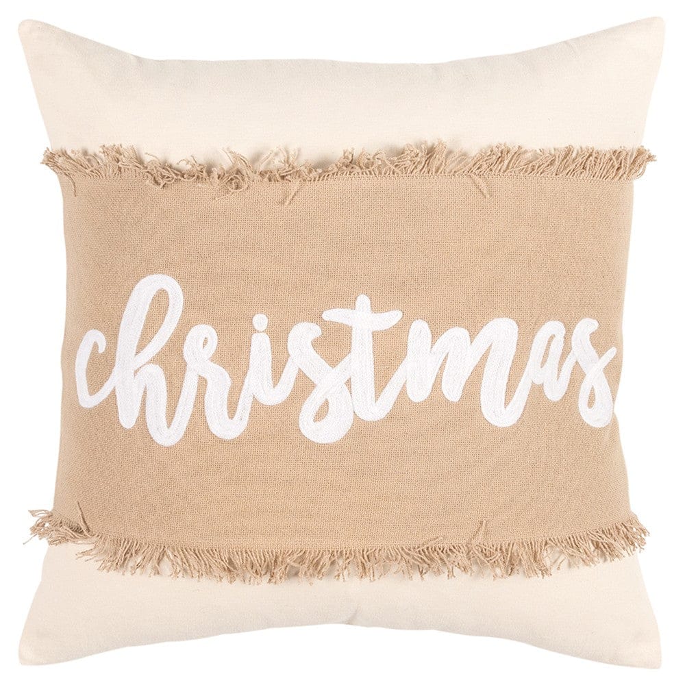 Christmas Beige and Natural Decorative Throw Pillow