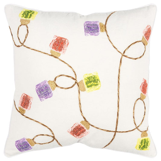 Ivory Retro Colorful Lights Decorative Throw Pillow