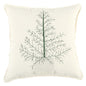 Ivory Natural and Green Contemporary Christmas Tree Throw Pillow