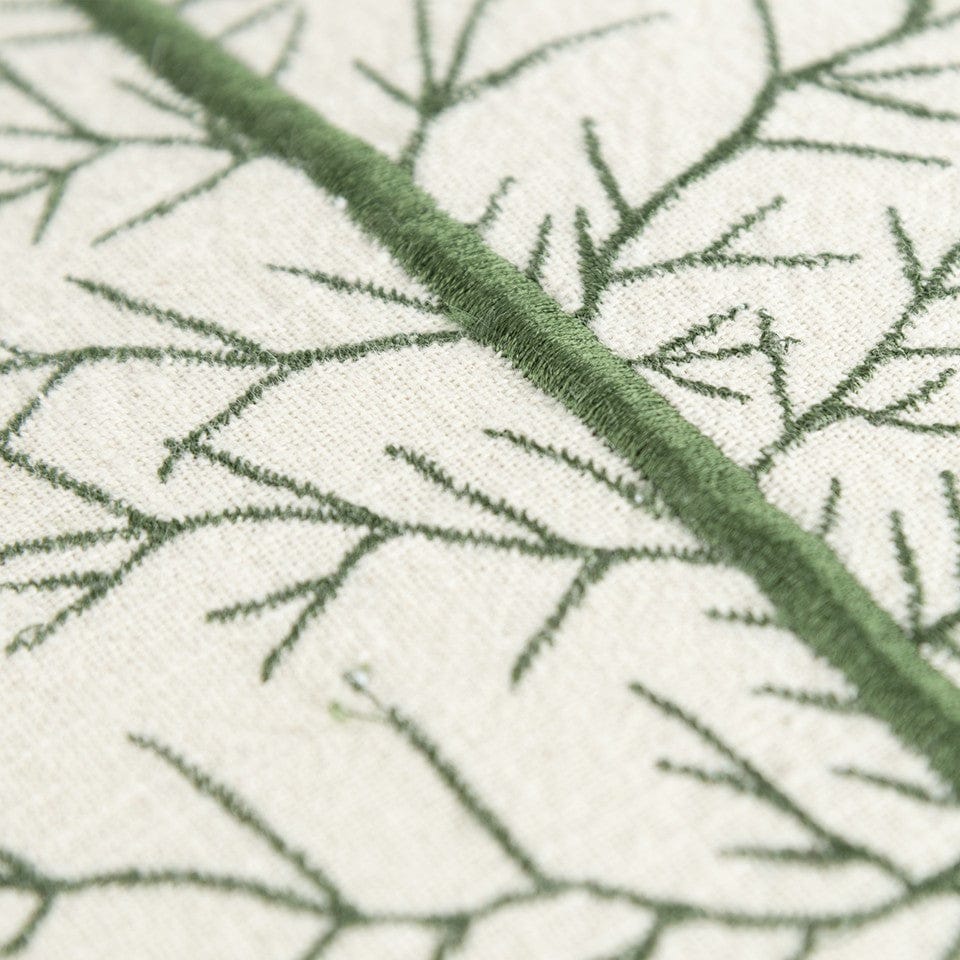 Ivory Natural and Green Contemporary Christmas Tree Throw Pillow