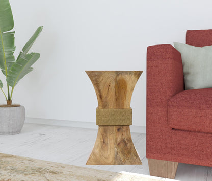 18" Natural Solid Wood And Manufactured Wood Square End Table