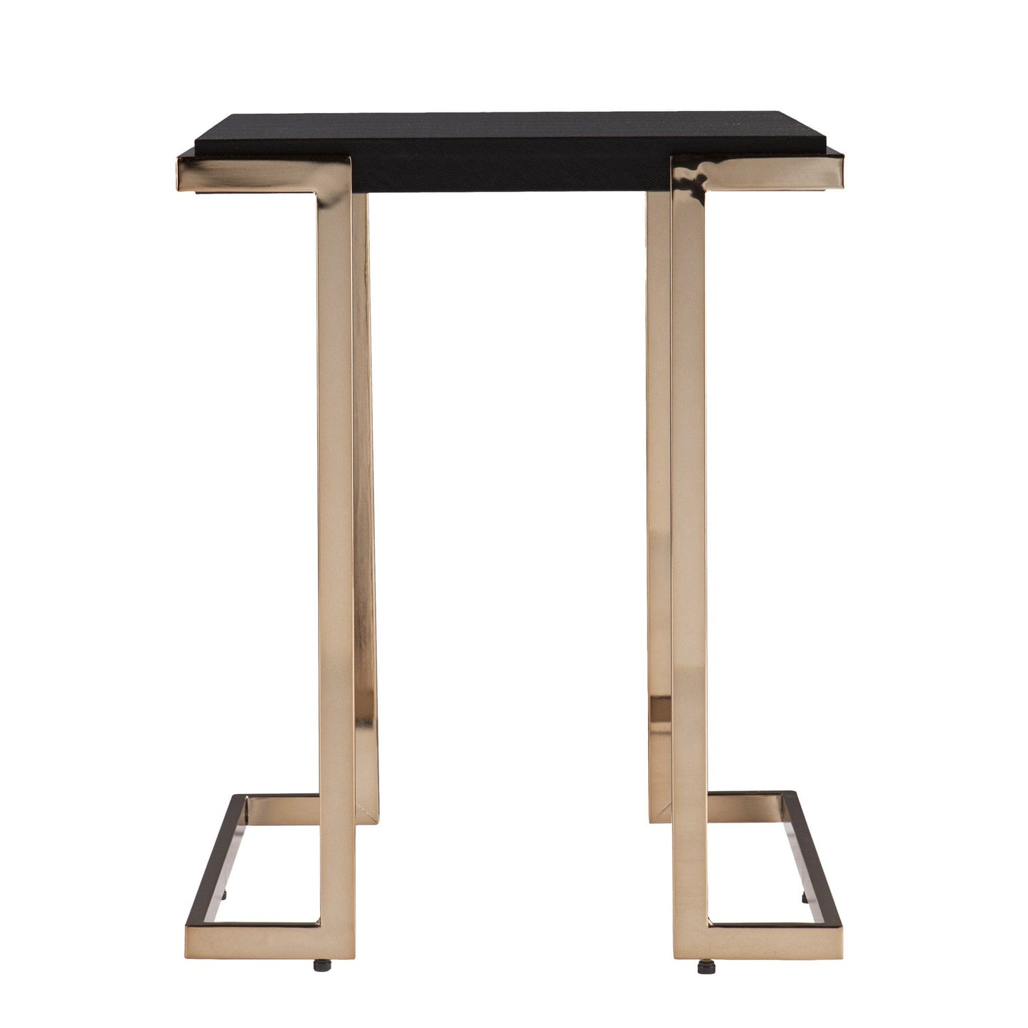 24" Black Geometric Metal Square End Table