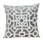 White and Gray Lattice Velvet Throw Pillow