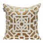 Beige and Gold Lattice Velvet Throw Pillow