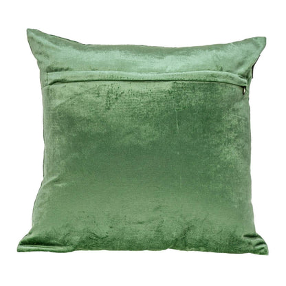 Beige and Green Lattice Velvet Throw Pillow