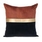 Brown Gold and Black Tufted Velvet Square Pillow