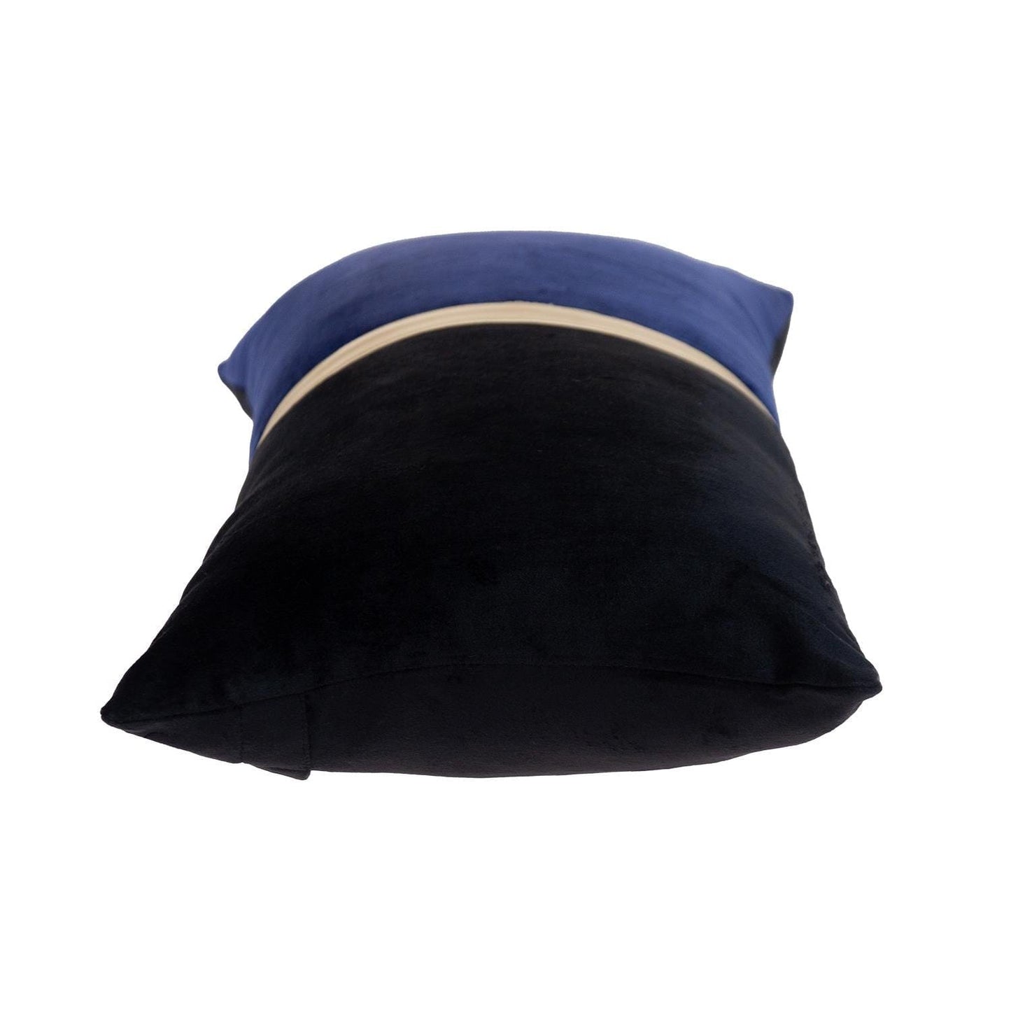 Black Gold and Blue Tufted Velvet Lumbar Pillow