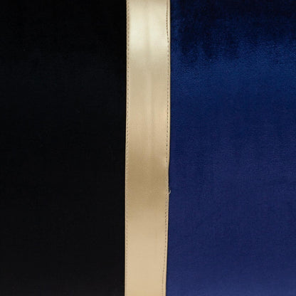 Black Gold and Blue Tufted Velvet Lumbar Pillow