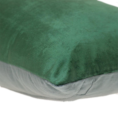 Green Gold and Dark Gray Tufted Velvet Lumbar Pillow