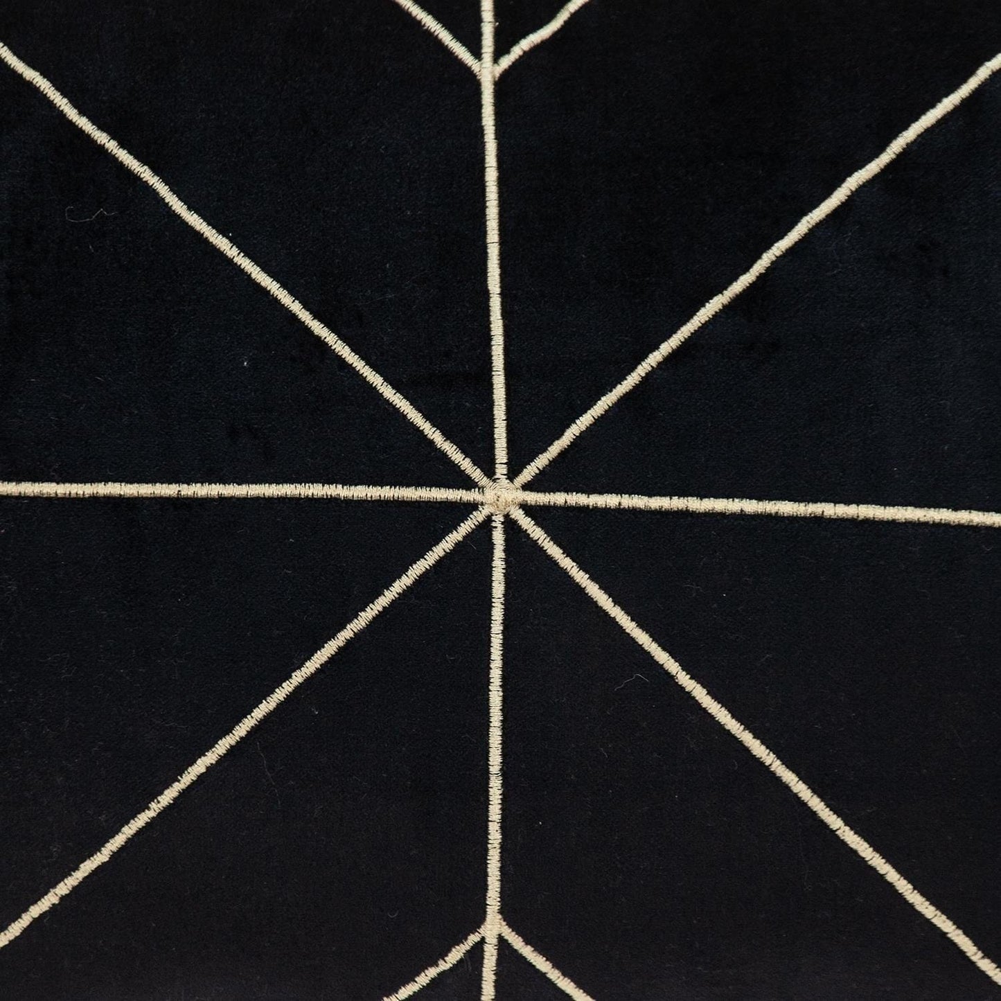 Black and Gold Geo Velvet Lumbar Pillow with Gold Tassels