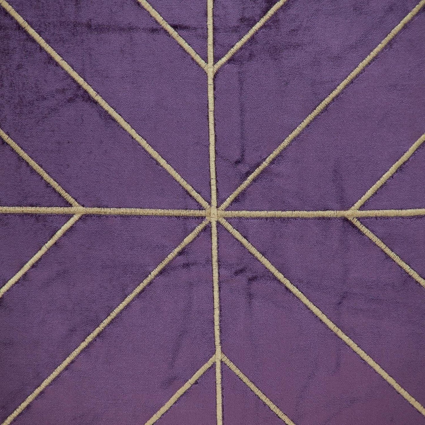 Dark Purple and Gold Geo Velvet Throw Pillow with Gold Tassels