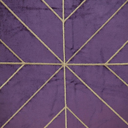 Dark Purple and Gold Geo Velvet Throw Pillow with Gold Tassels