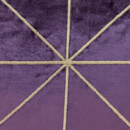Dark Purple and Gold Geo Velvet Lumbar Pillow with Gold Tassels