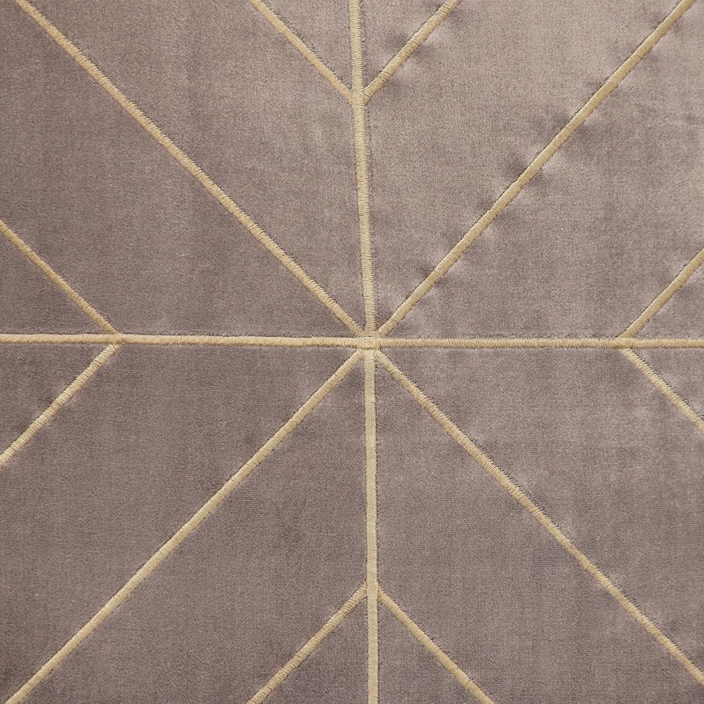 Taupe and Gold Geo Velvet Throw Pillow with Gold Tassels