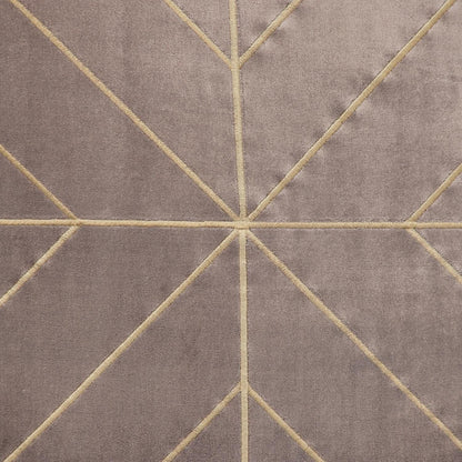 Taupe and Gold Geo Velvet Throw Pillow with Gold Tassels