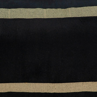 Boho Black with Gold Fringe Decorative Square Throw Pillow