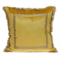 Boho Yellow with Gold Fringe Decorative Square Throw Pillow