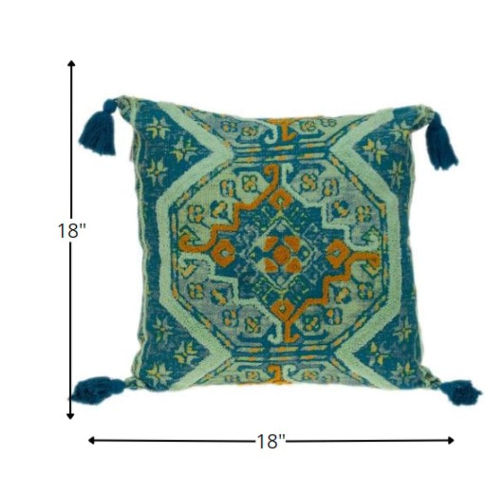 Multicolor Jacquard Woven Throw Pillow