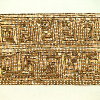 Glam Off White with Golden Sequins Lumbar Throw Pillow