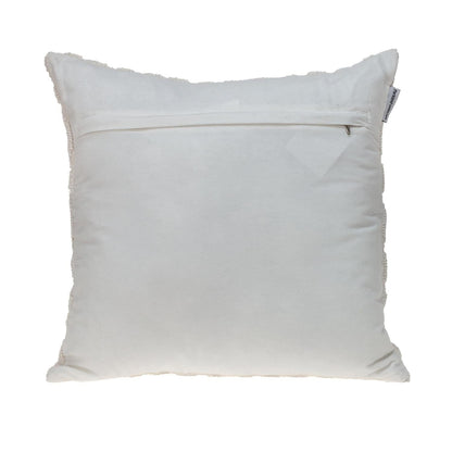 Jacquard Diamond Pattern Decorative White Throw Pillow