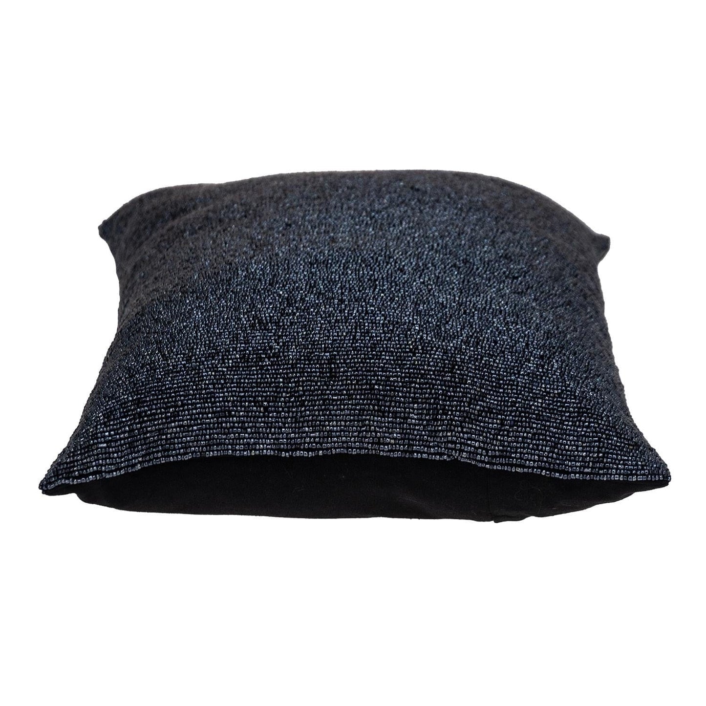 Shimmering Metallic Blue Beaded Luxury Throw Pillow