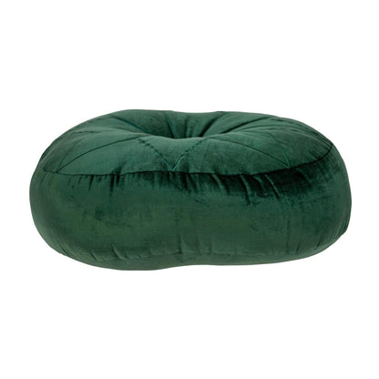 Round Tufted Dark Green Velvet Floor Pillow