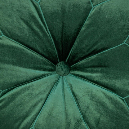 Round Tufted Dark Green Velvet Floor Pillow