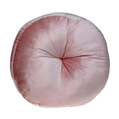 Round Tufted Pink Velvet Floor Pillow