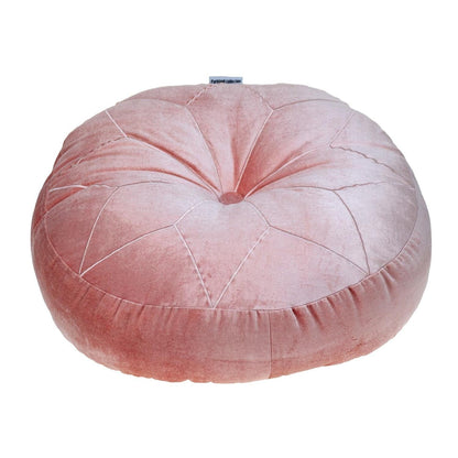 Round Tufted Pink Velvet Floor Pillow